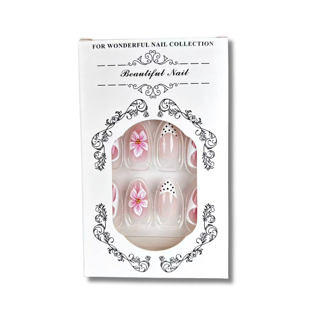 Premium Floral Press-On Nail Design Set