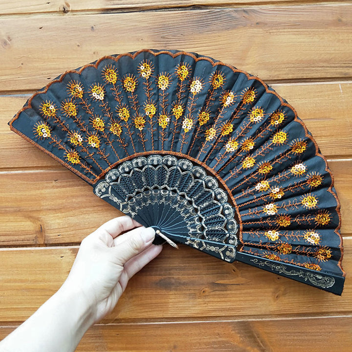 Ladies handcrafted fan with exquisite embroidery Stornfield