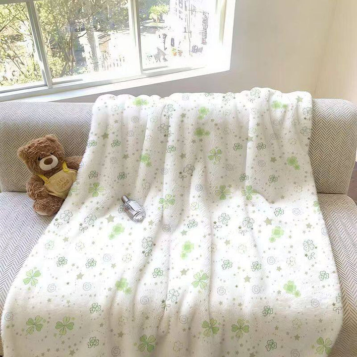 Floral Pattern Plush Throw Blanket