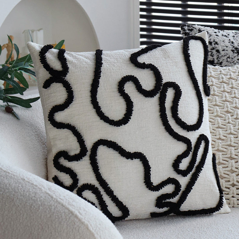 Decorative cushion with artistic surface pattern