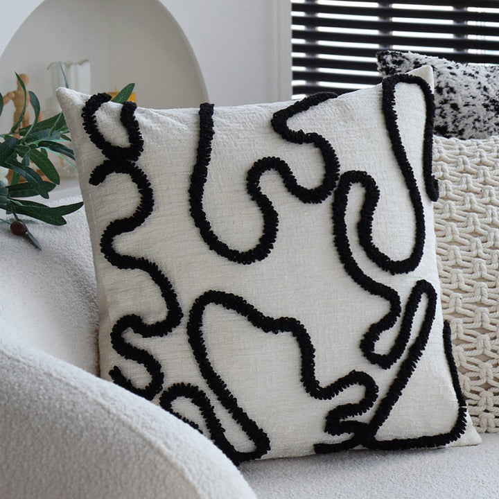 Decorative cushion with artistic surface pattern