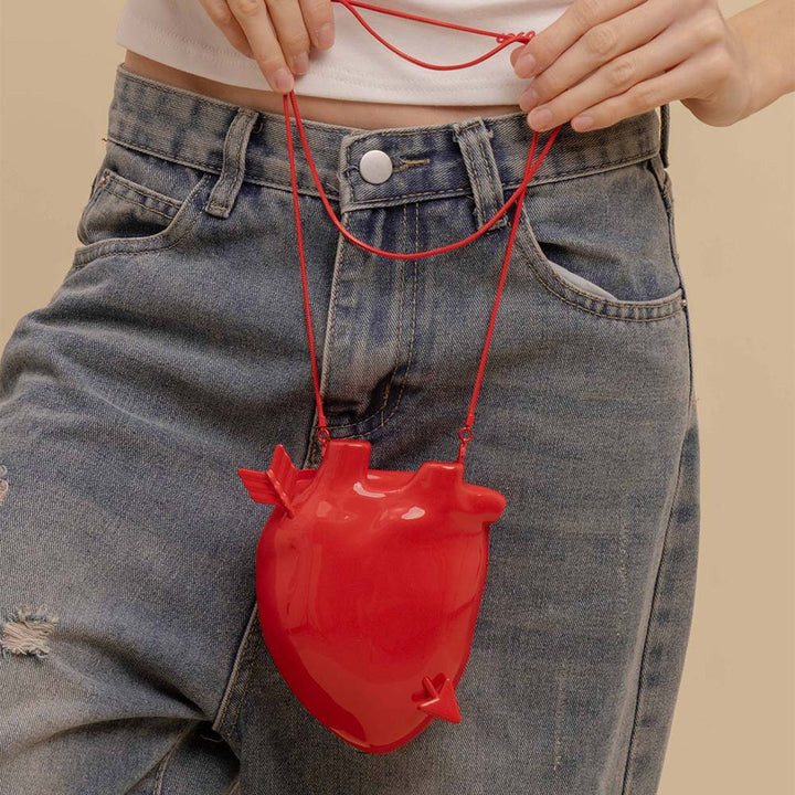 Heart-Shaped Novelty Crossbody Bag