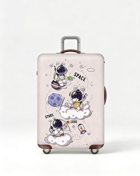 Women's stretchable suitcase cover with rabbit motif, tear-resistant stretch material and openings for handle and wheels Stornfield