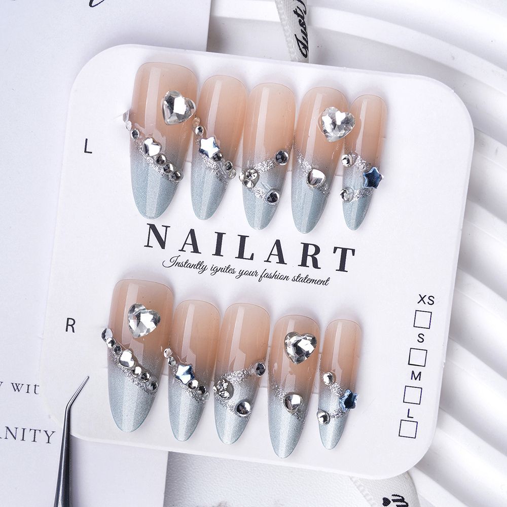 Artistic Floral Press-On Nail Set Stornfield