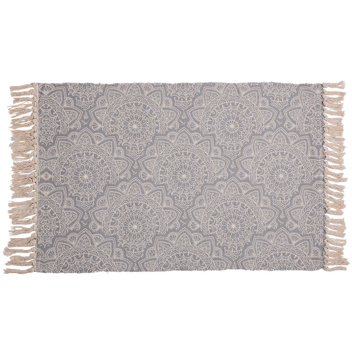 Decorative runner for dining table and console in Boho-Mandala design with fringes Stornfield