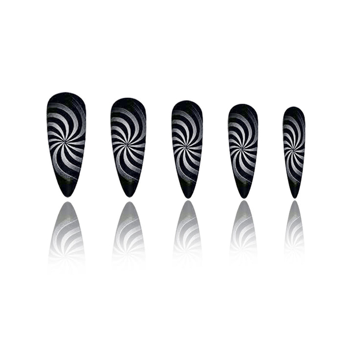 Artistic Spiral Design Nail Enhancements Stornfield