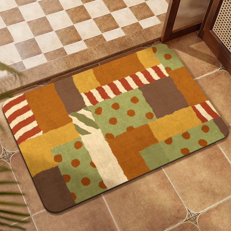Colorful Patchwork Design Floor Mat Stornfield