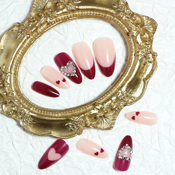 Artistic Heart-Design Press-On Nails Stornfield