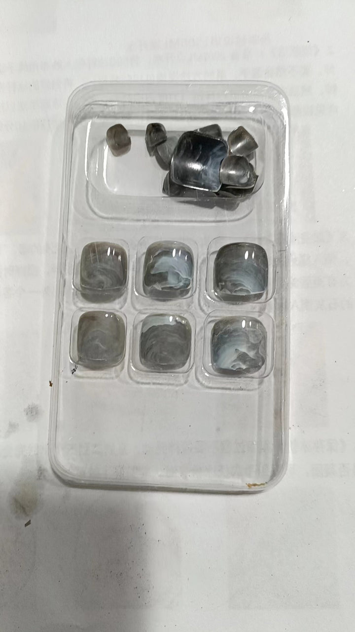 Marble Effect Press-On Nail Set Stornfield