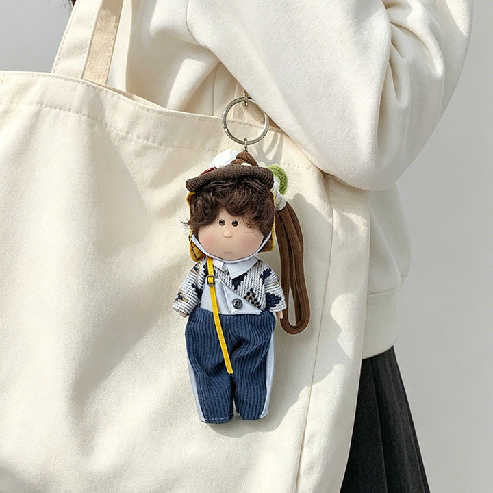 Hooded Doll Bag Charm Keychain with Denim Outfit & Loop Strap Stornfield