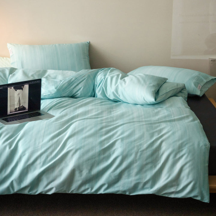 Breathable Percale Duvet Cover Set with Hidden Zipper and Corner Ties