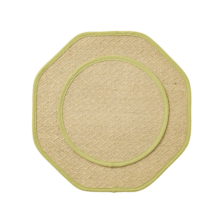Straw sun hat with wide octagonal brim and cotton inner band Stornfield