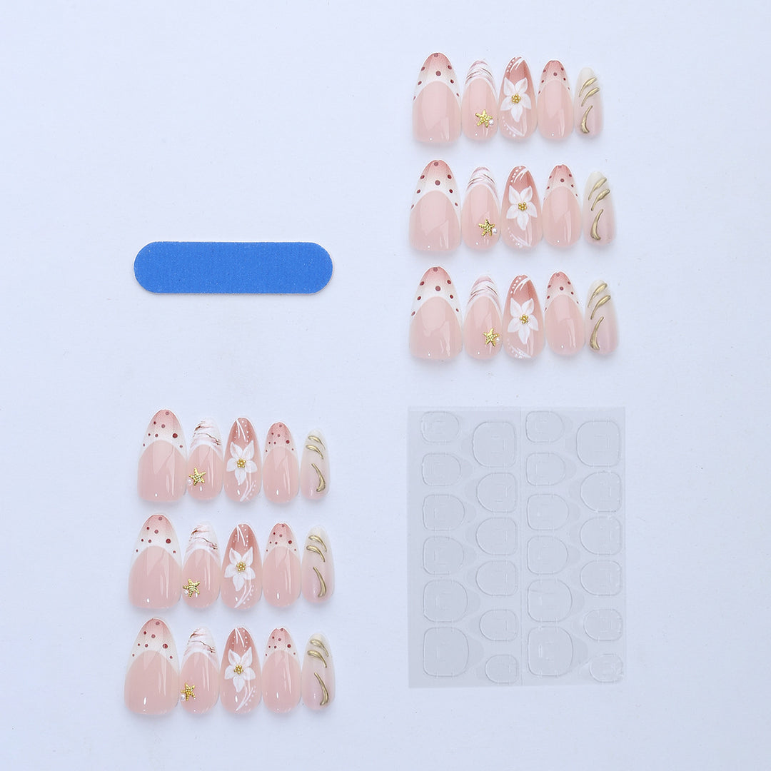 Artificial nail set with floral and elegant details Stornfield