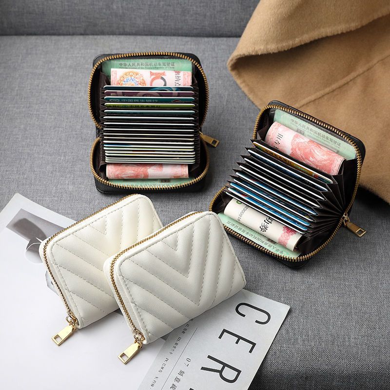 Compact Zippered Wallet with Card Organizer