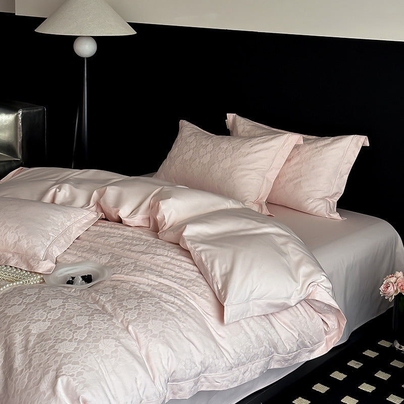 Elegant Jacquard-Texture Reversible Duvet Cover Set with Matching Pillow Shams