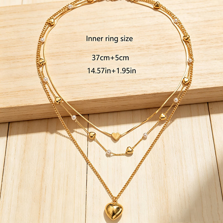 Heart-Shaped Layered Necklace Stornfield