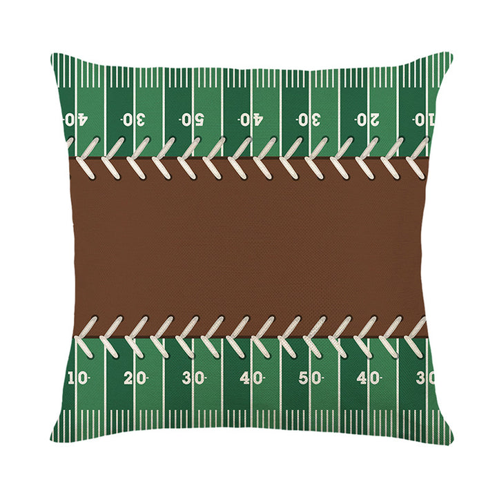 Decorative Throw Pillow Cover with American Football Field Print