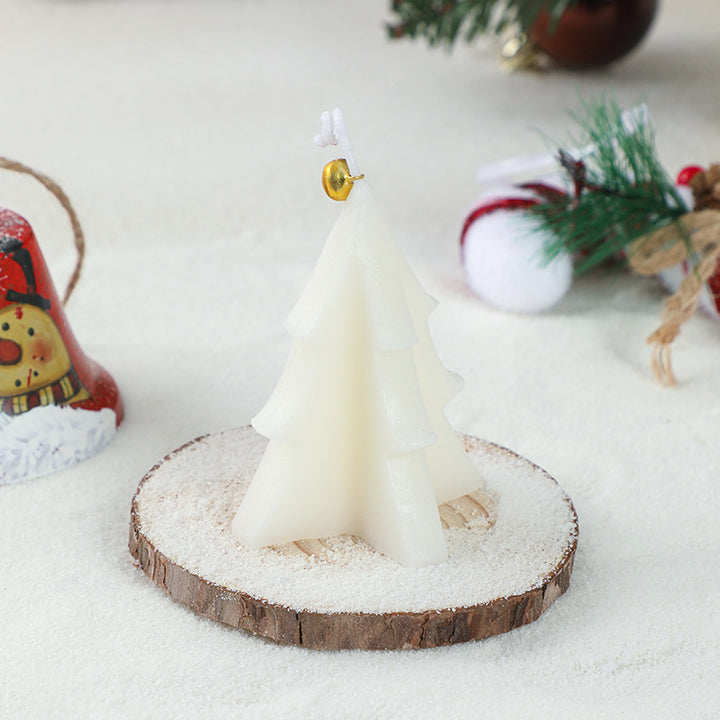 Christmas Tree-Shaped Hanging Decorative Soy Wax Ornament Candle with Star Topper