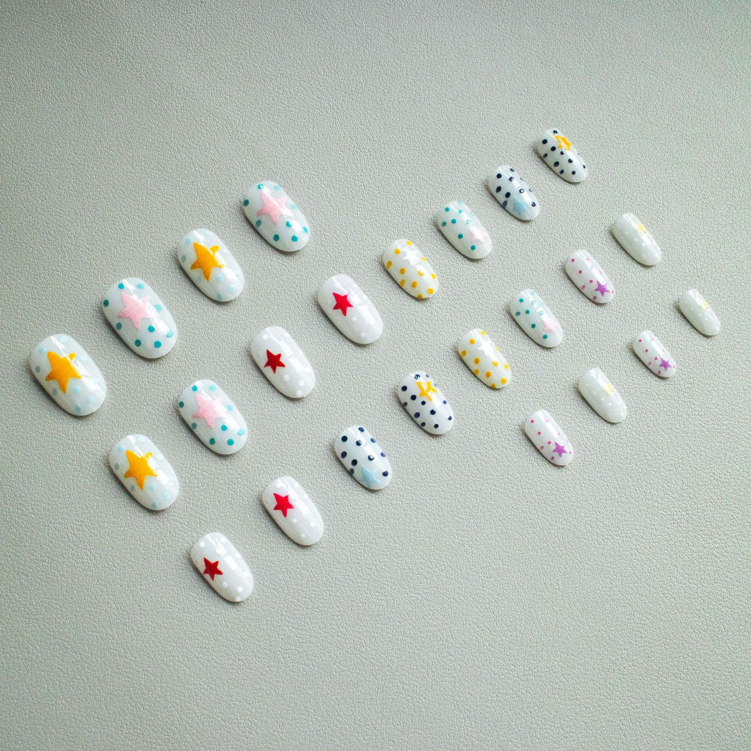 Artistic Star and Dot Nail Art Set
