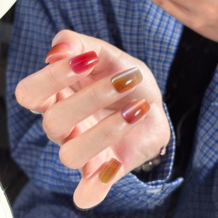 Artistic Almond-Shaped Press-On Nails with Floral Design Stornfield