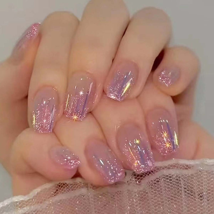 Sparkling artificial nails with 3D effects Stornfield