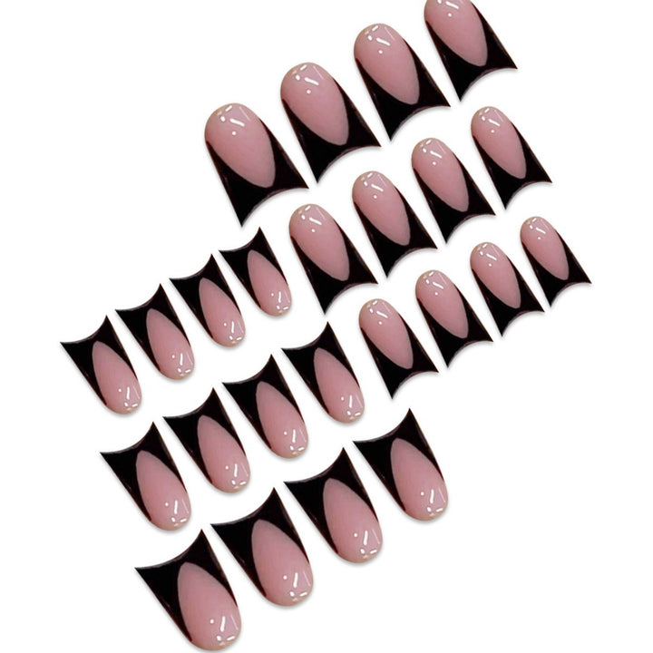 Stylish Stiletto Press-On Nails with Geometry Design Stornfield