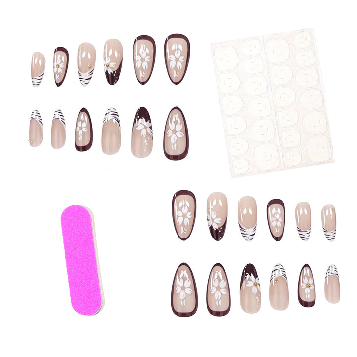 Floral Embellished Press-On Nail Art Stornfield