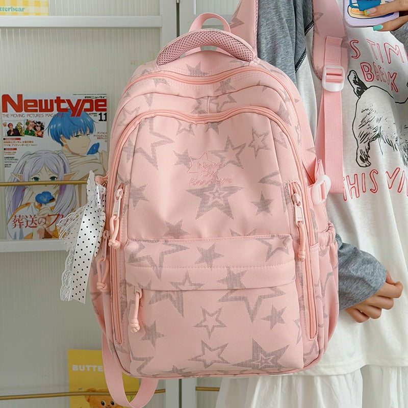 Stylish Star-Embellished School Backpack Stornfield