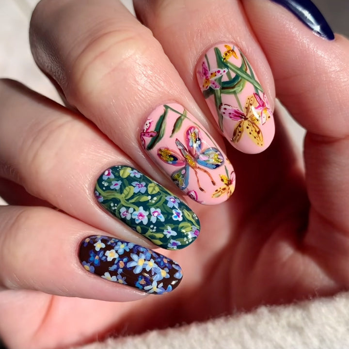 Vibrant Floral Nail Art Design Stornfield