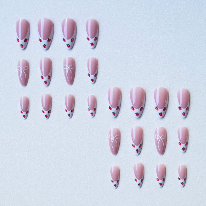Strawberry Design Acrylic Nail Art Set