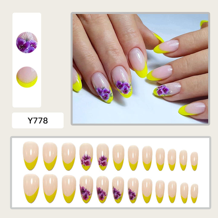 Nail art with playful flower and gradient color design Stornfield