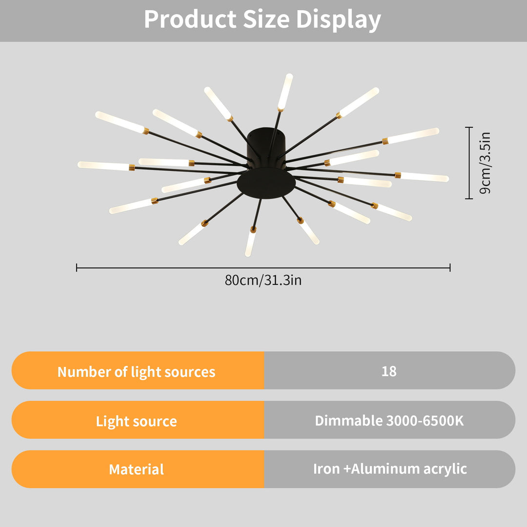 Starburst Ceiling Light Fixture
