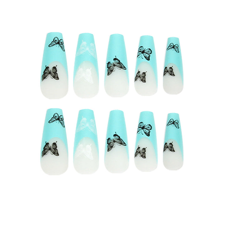 Artificial nail extensions with butterfly design Stornfield