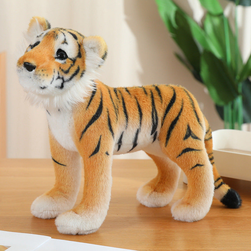 Realistic Standing Big Cat Plush Toy with Ultra-Soft Faux Fur and Poseable Legs Stornfield