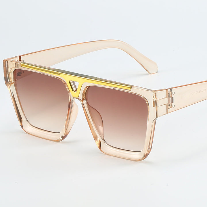 Ladies fashionable oversized sunglasses with stylish golden accent Stornfield