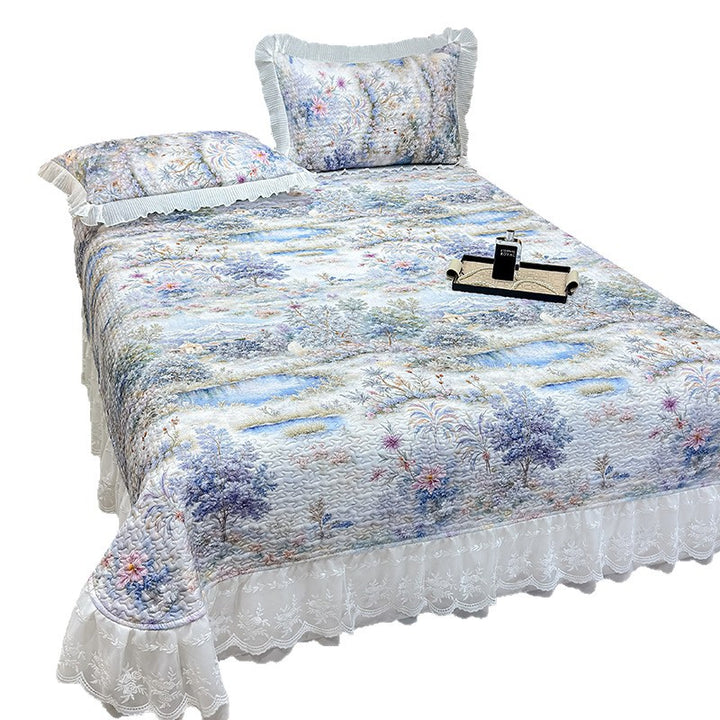 Floral Pattern Quilted Bedding Set