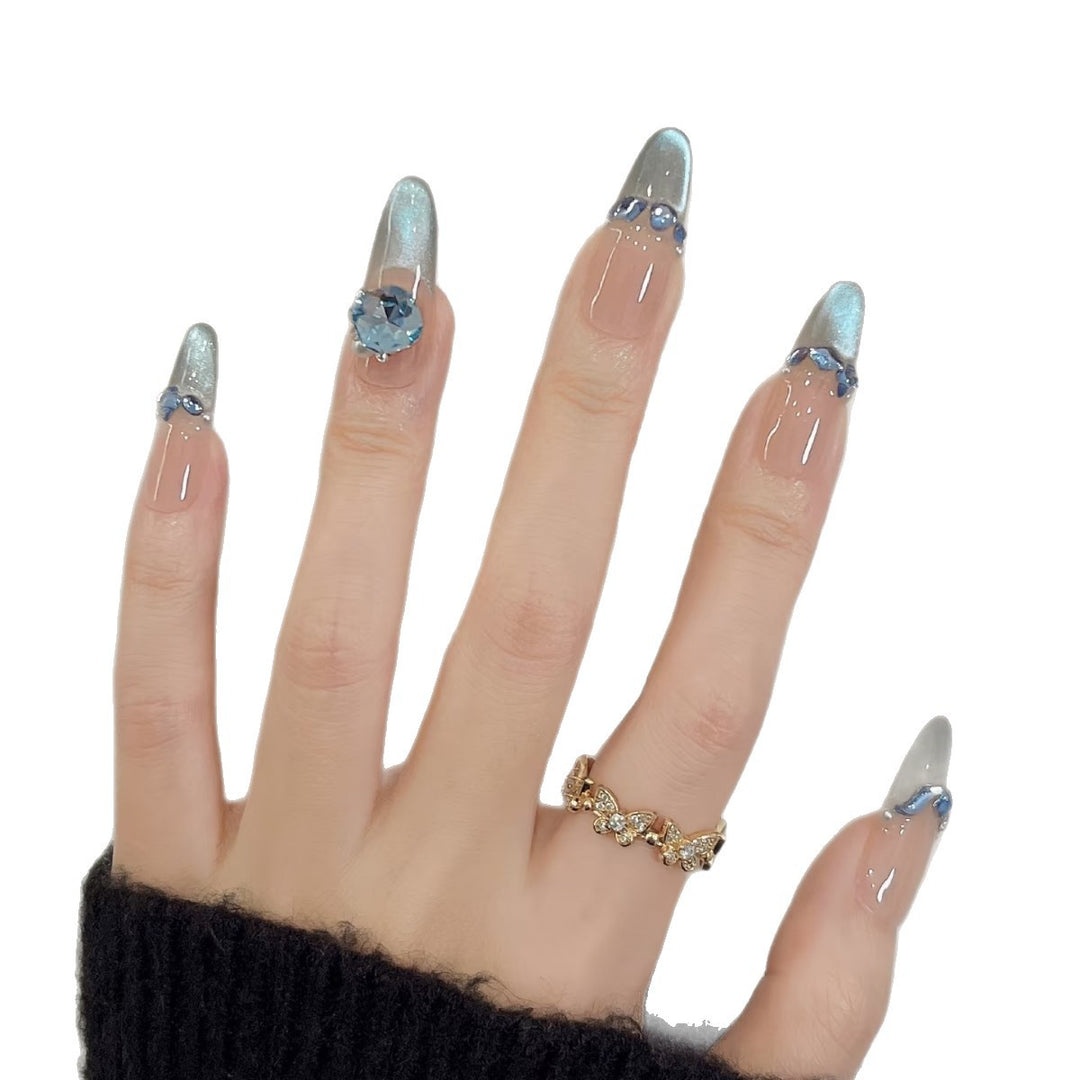 Decorative Press-On Nail Art Set with Azura Crystal Accents