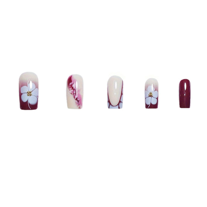 Artistic Gel Nail Extensions with Floral Design Stornfield