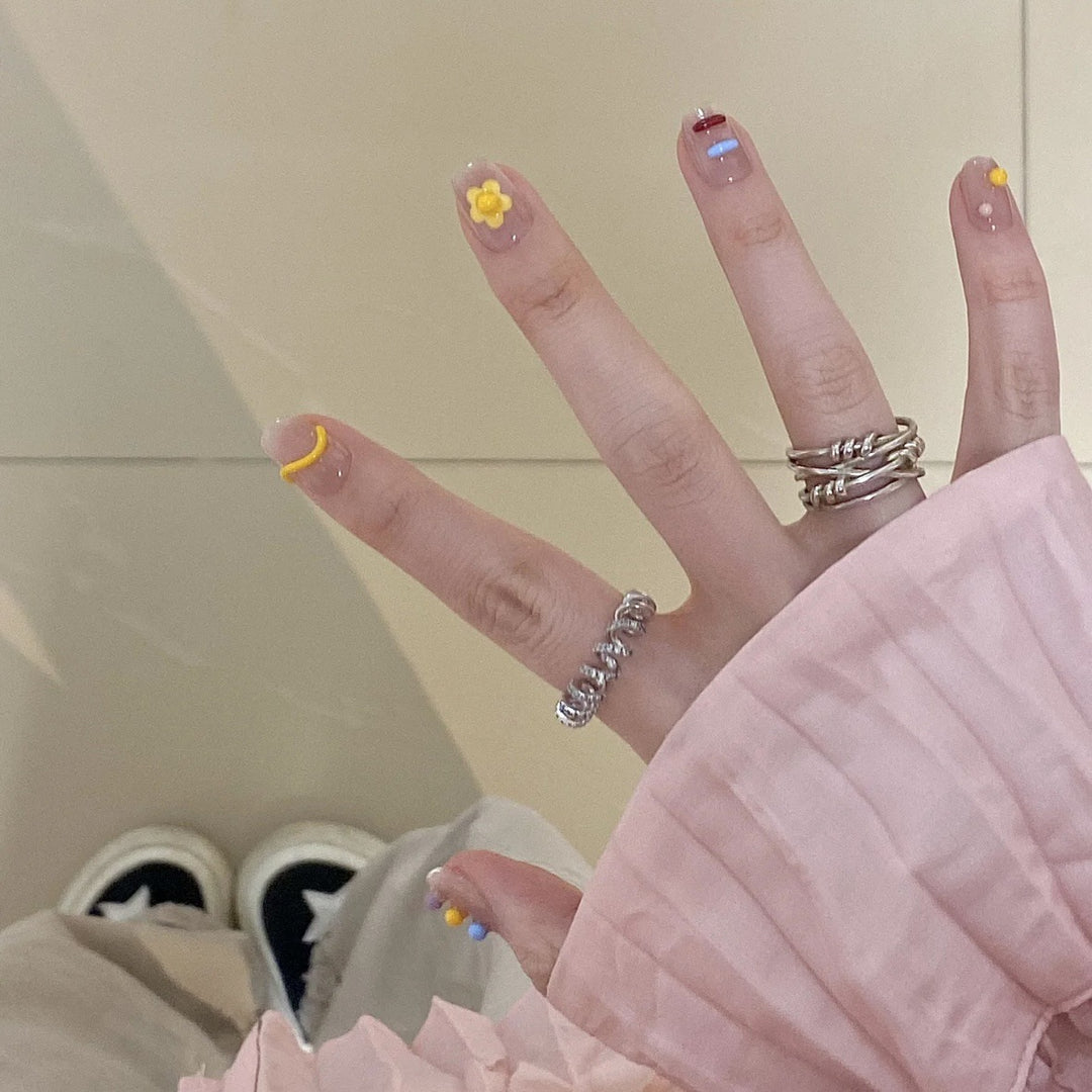 Decorative Floral-Design Press-On Nails