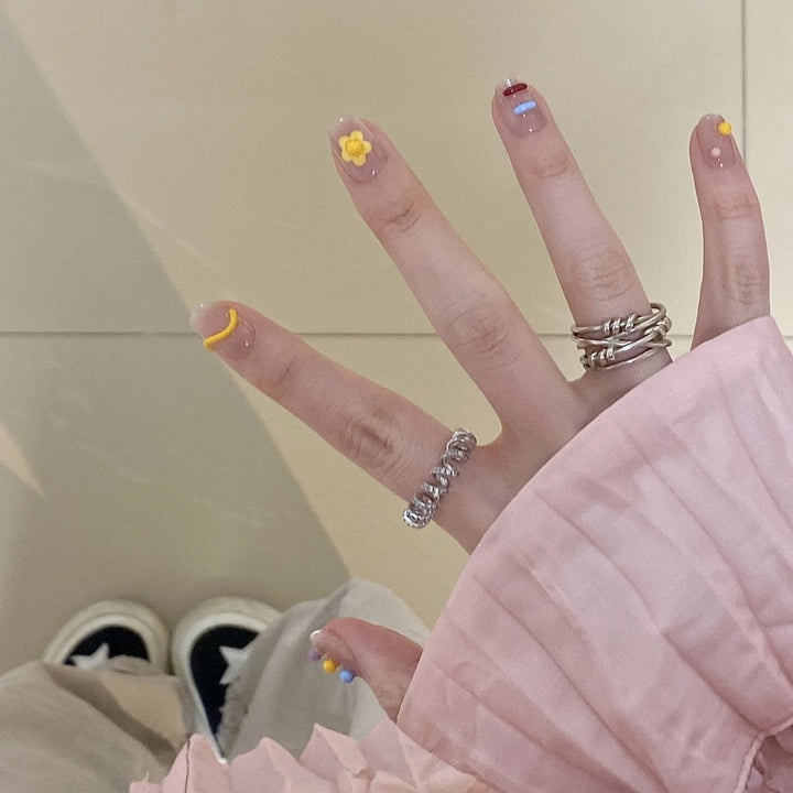 Decorative Floral-Design Press-On Nails