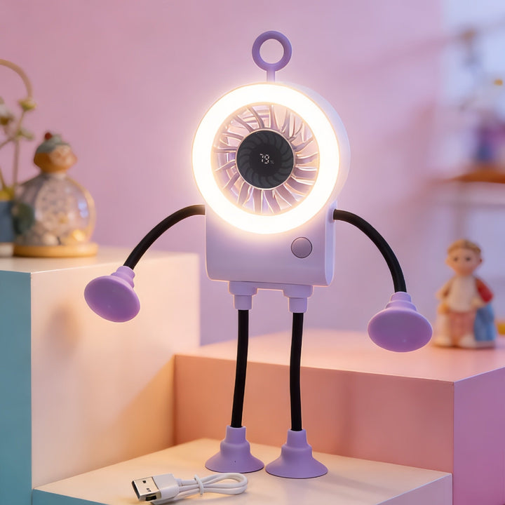 Women Multifunctional Table Fan with Integrated LED Lighting Stornfield