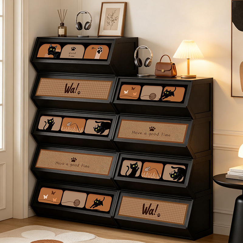 Storage unit with retractable front and friendly design Stornfield
