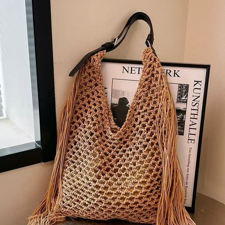 Handcrafted Stylish Tote Bag with Fringes Stornfield
