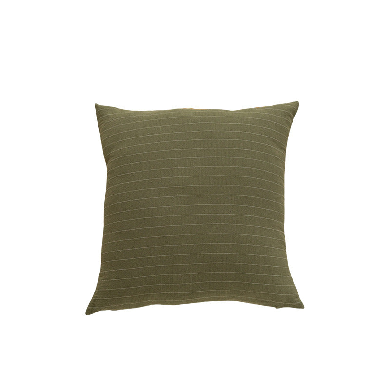 Square Striped Knit Cotton Cushion Cover with Hidden Zip and Soft Insert
