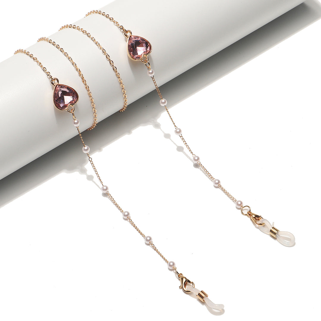 Heart-Shaped Crystal Eyewear Chain Stornfield