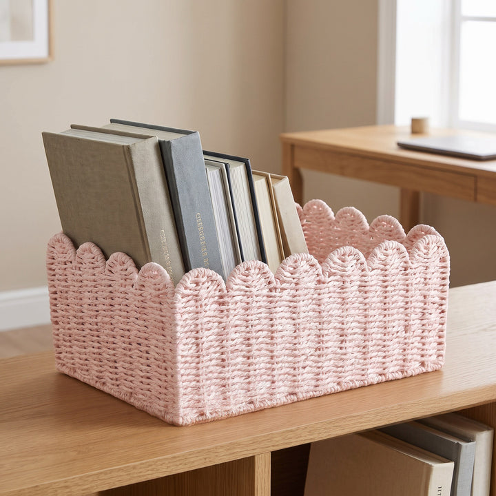 Modern storage basket with wavy edge Stornfield