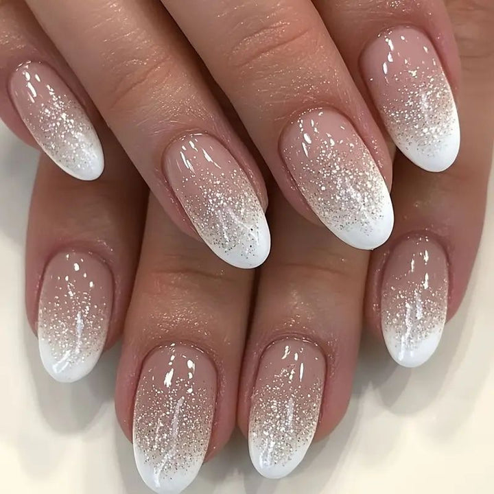 Glittery French Tip Nail Enhancements Stornfield