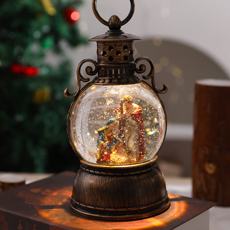 Nostalgic Christmas lantern with snow globe Stornfield
