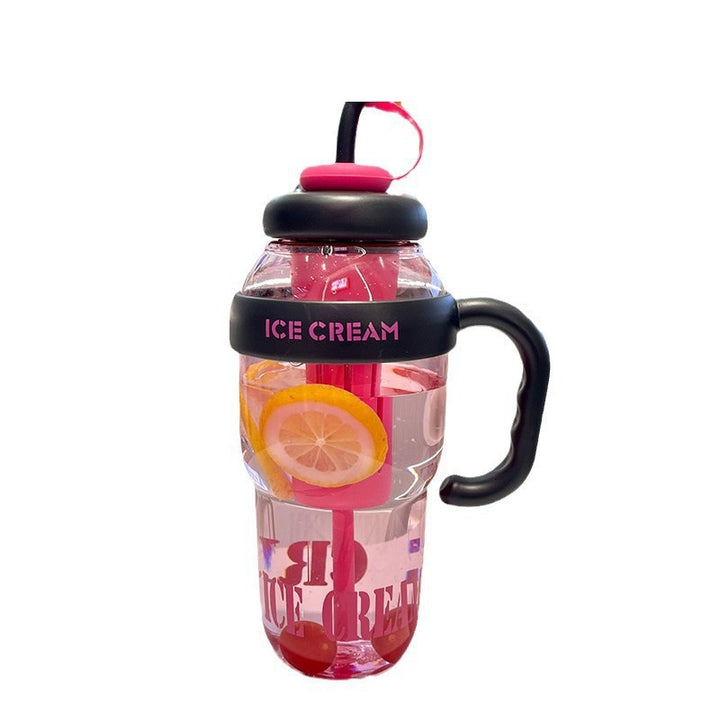 Women's multifunctional drinking container with integrated straw and sieve cup Stornfield