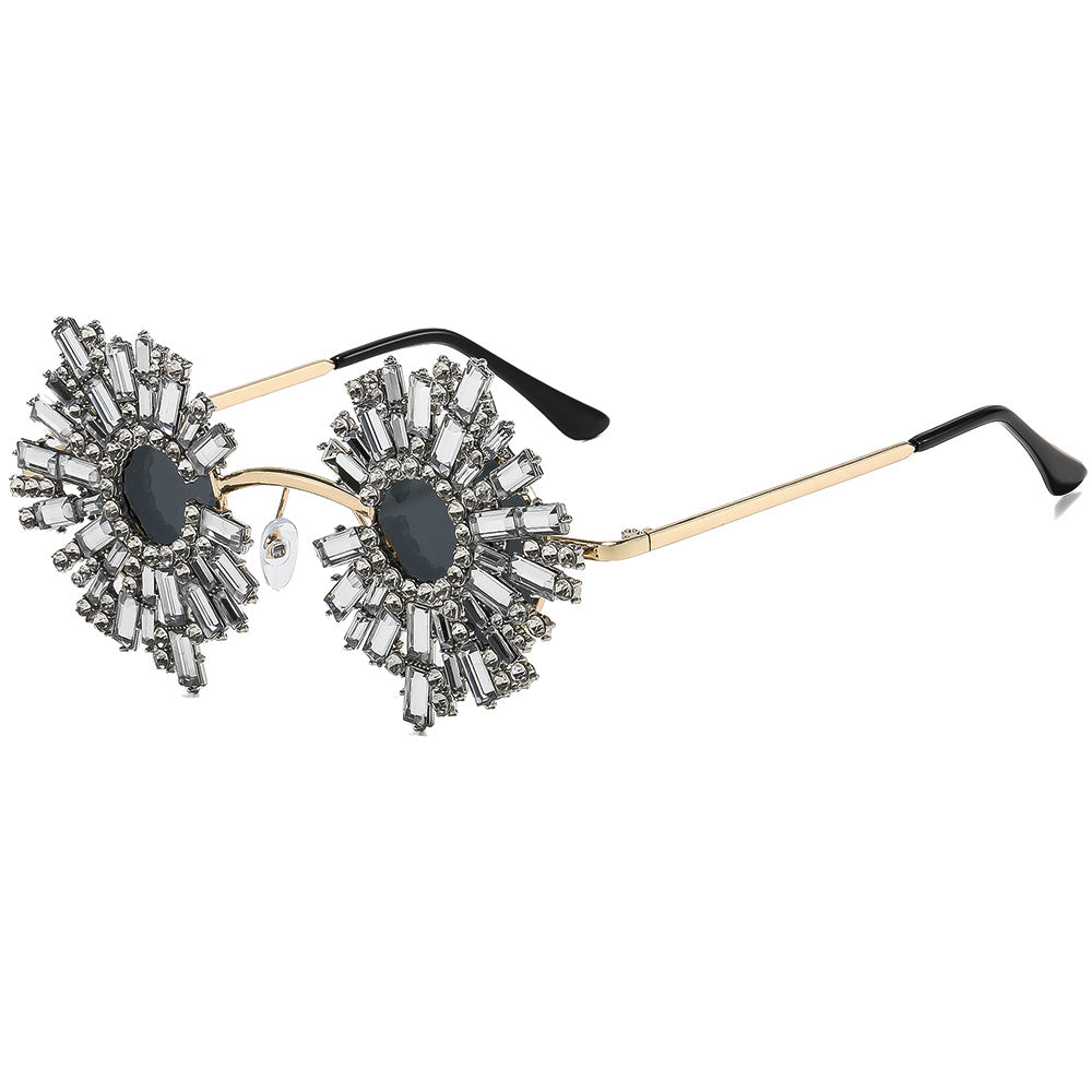 Ladies extravagant designer sunglasses with colorful crystal decoration Stornfield